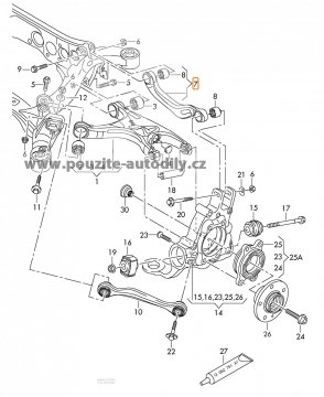 8K0505323F Příčné rameno levé zadní Audi A4, A5, Q5