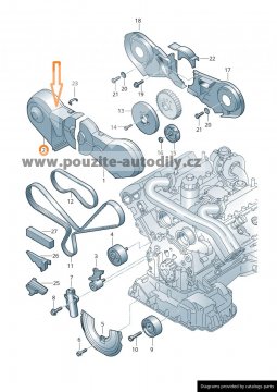 059109108A Kryt rozv. řemenu 6-válec 2.5TDi Audi A4, A6, A8