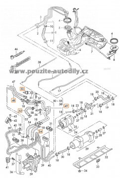 03L201360E, Palivové potrubí 2.0TDi CR, Audi A4, A5, A6, Q5