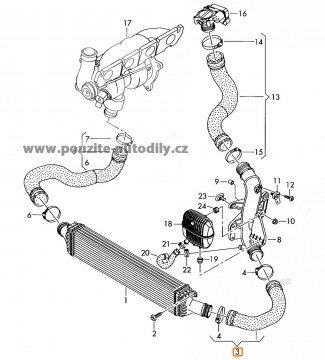 8K0145709H Hadice tlaková intercooleru Audi A4 8K, A5 8T