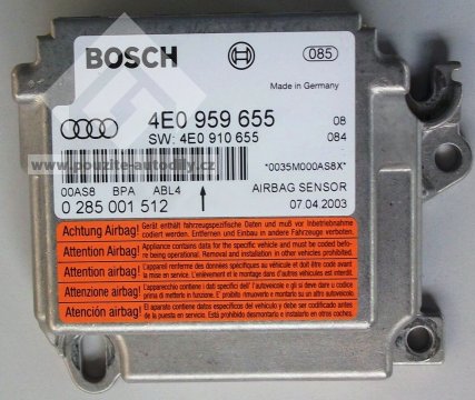 4E0959655 Řídicí jednotka airbagu Bosch Audi A8 D3