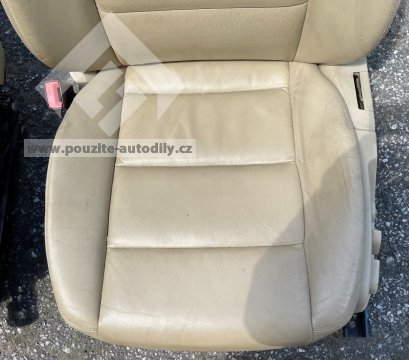 Přední sedadla řídič, spolujezdec kůže béžová Audi A6 C6 4F