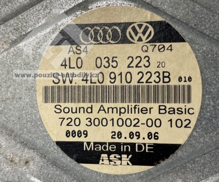 4L0035223, 4L0910223B Zesilovač pro soundsystém Audi Q7 4L
