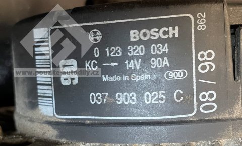 Alternátor 90A 037903025C Audi A3 8L Bosch 0123310037