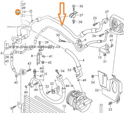 Trubka klimatizace 1K0820743FD Audi A3 8P