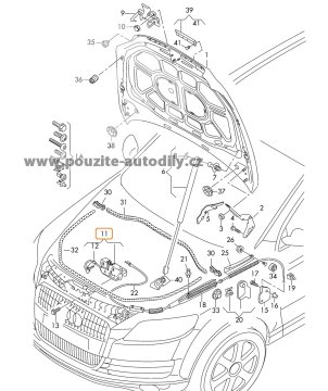 4L0823509 Zámek kapoty s mikrospínačem Audi Q7 4L 06-15