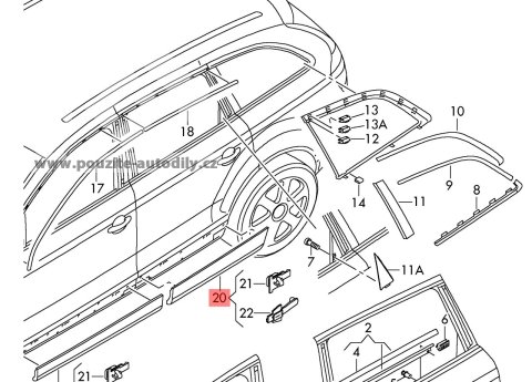 4L0853969E Spodní lišta dveří levá zadní Audi Q7 4L