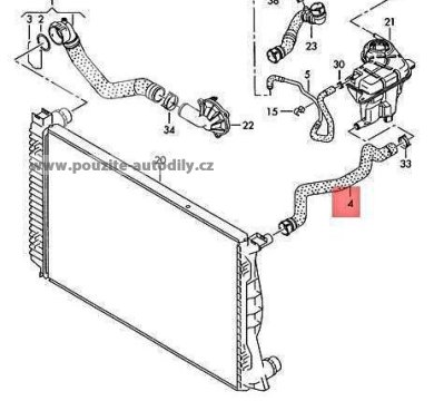 4F0121109J vodní hadice s rychlospojkou Audi A6 4F