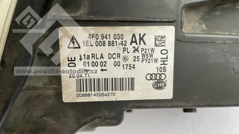 4F0941004AK Pravé přední světlo xenon Hella 1EL008881 Audi A6 C6 4F 05-08