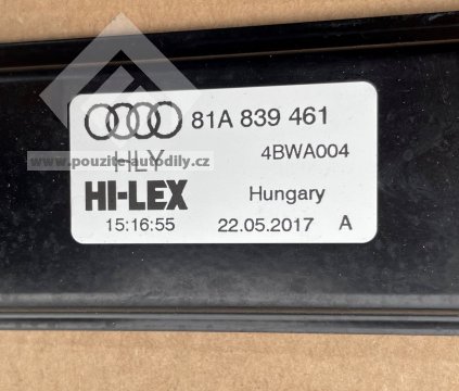 81A839461 Mechanismus stahování skla zadních levých dveří Audi Q2 GA 06.16-
