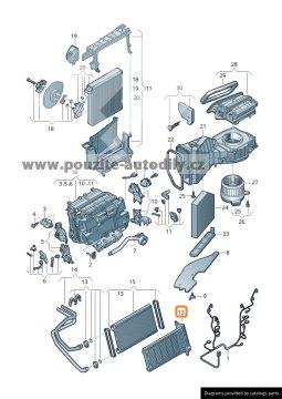 4H0819011 Přídavný radiátor topení originál Audi A8 D4 4H, Audi Q7 4M