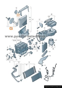 4H1898967 Výparník klimatizace + 4H0260109 expanzní ventil Audi A6 4G, A7 4G, A8 4H