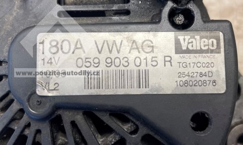 059903015R Alternátor 180A Valeo Touareg 7L, Audi Q7 4L